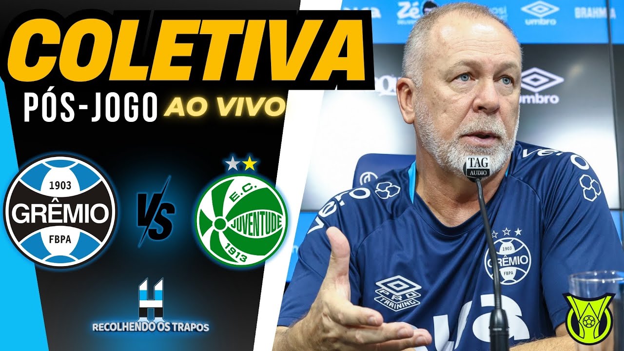 COLETIVA DE MANO MENEZES - P&Oacute;S JOGO - GR&Ecirc;MIO X JUVENTUDE - BRASILEIR&Atilde;O 2025 | #AOVIVO #GREMIO