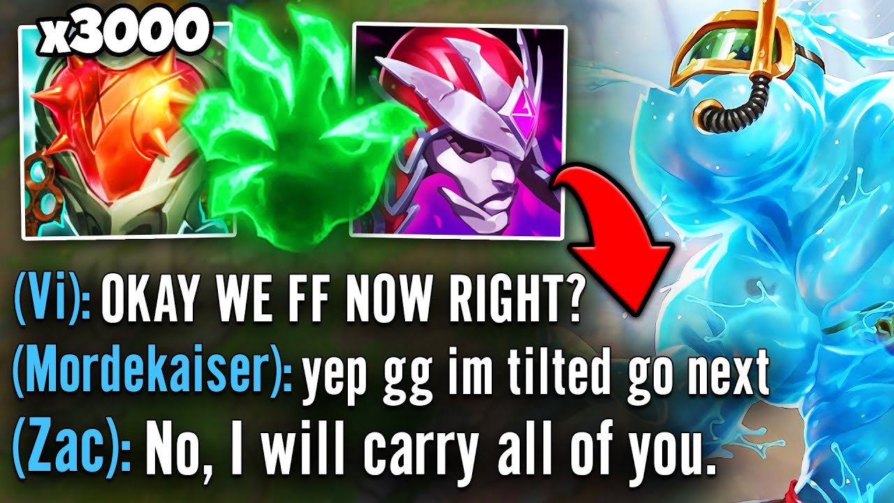My Entire Team Wanted to FF... so instead I carried them all with Tank Zac