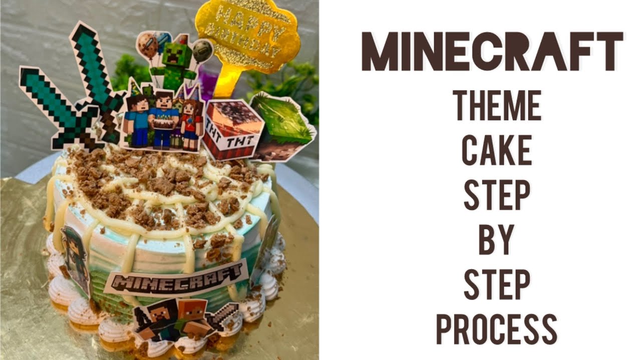 Minecraft theme cake | step by step process | @MadeByVidhi 