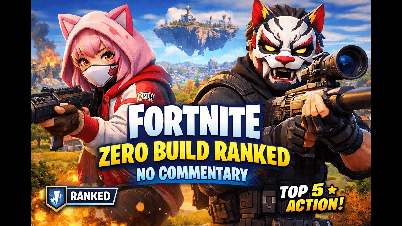 Relaxed Fortnite Zero Build Ranked Gameplay | No Commentary Rumi Golden and Jinu KPDH Skins Gameplay