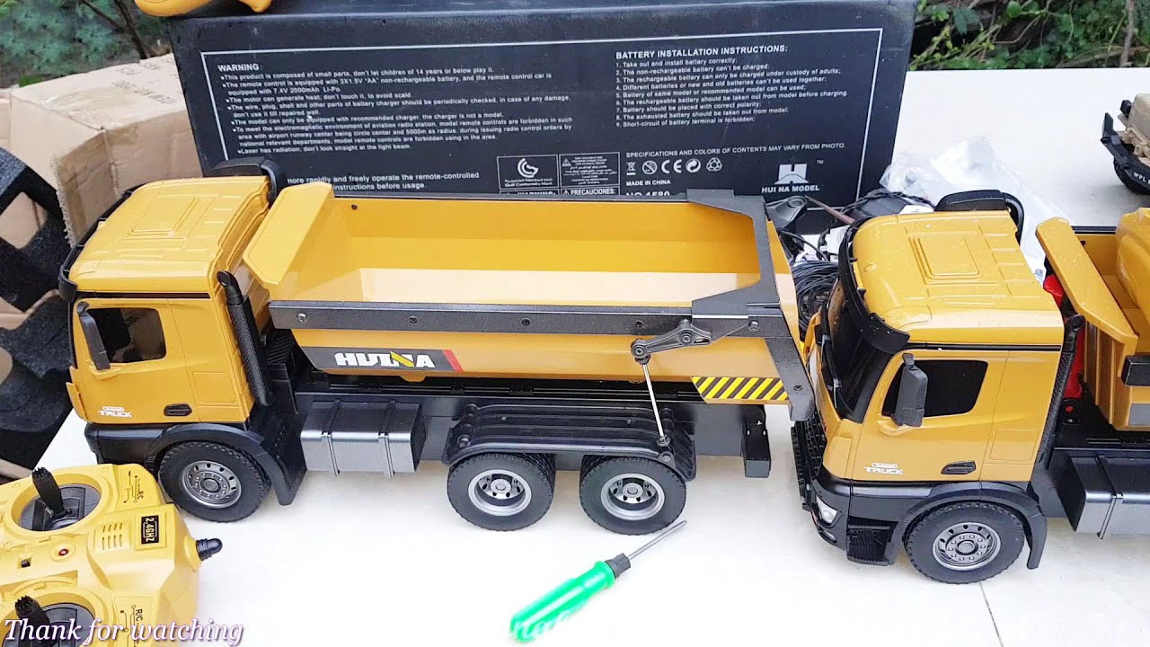 RC Dump Truck Huina 573 Unboxing Review and Tested