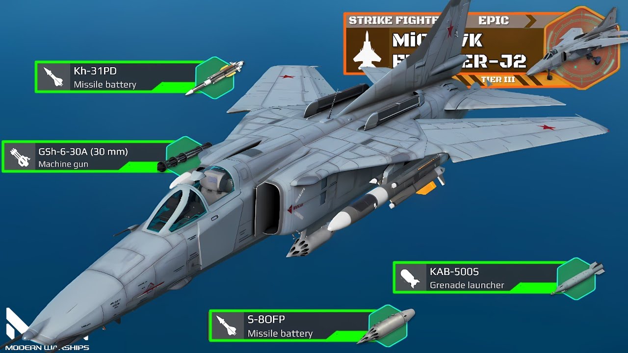 MiG-27K Flogger-J2 January VIP Battlepass Strike Fighter Review | Modern Warships Alpha Test