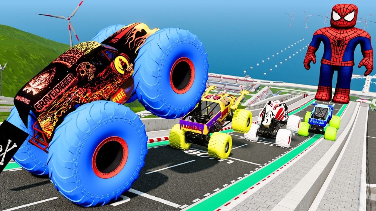 Epic High Speed Monster Truck and Car Jumps #34 &ndash; BeamNG Drive | BNG Astar