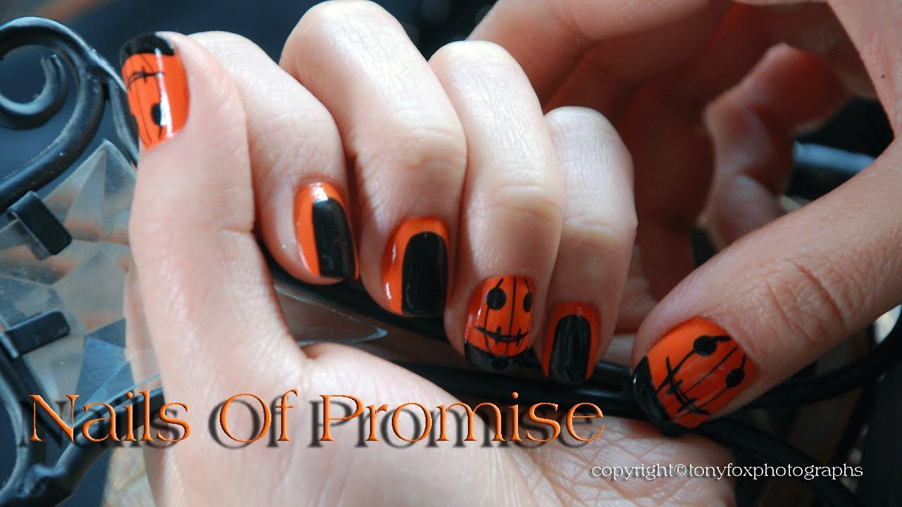 Easy Halloween Live Nail Art Tutorial. Nails Of Promise.