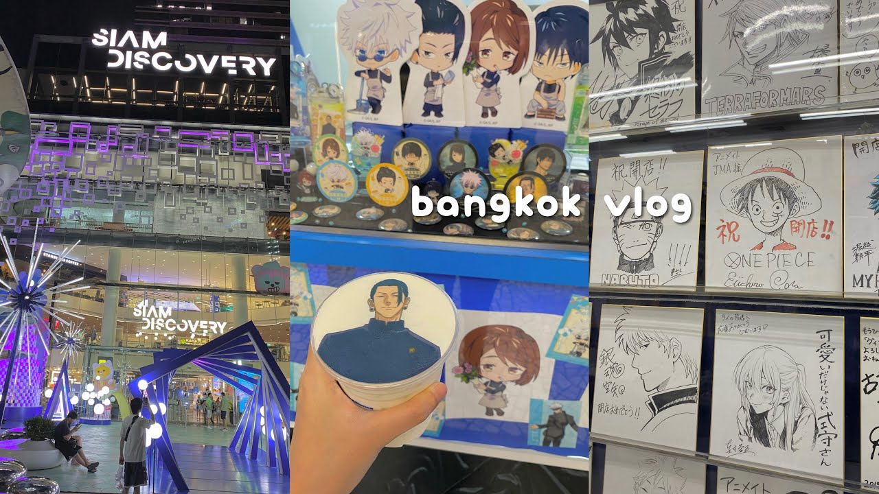 🍧 [bangkok vlog] jujutsu kaisen cafe collab, anime shopping, what i eat in bangkok