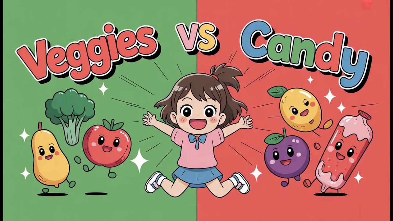 Vegetables vs Candy 🍭🥦 | Learn Veggies, Fruits & Healthy Choices | Kids Compilation | Miss Melon