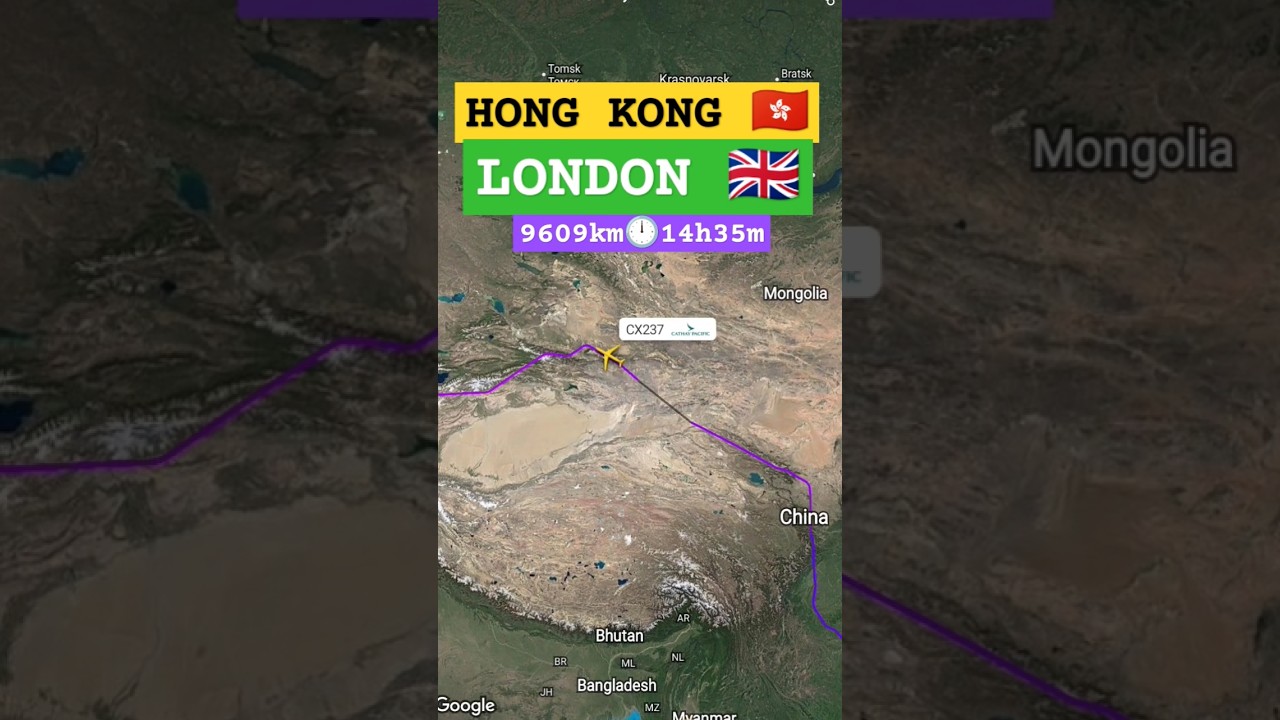 Hong Kong to London flight | Hong Kong to UK flight |#flight #travel #airline #navigation