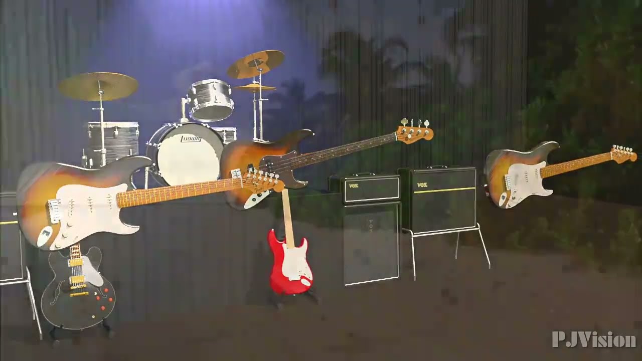 Relaxing Guitar Music - Animated Fender guitars and Beautiful Nature Scenes.