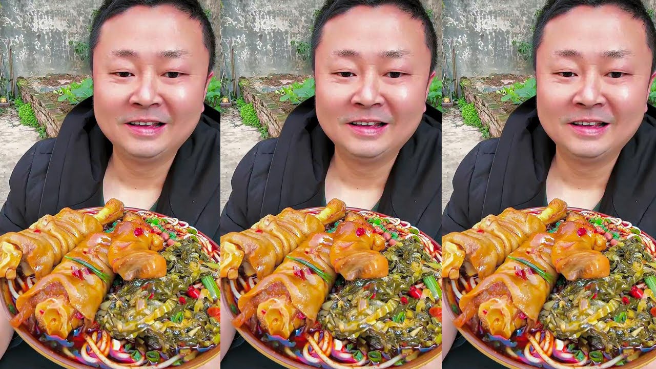 Eating With Axing | Spicy Noodles with Sheep’s Legs | Satisfying Home-Cooked Food Eating Show