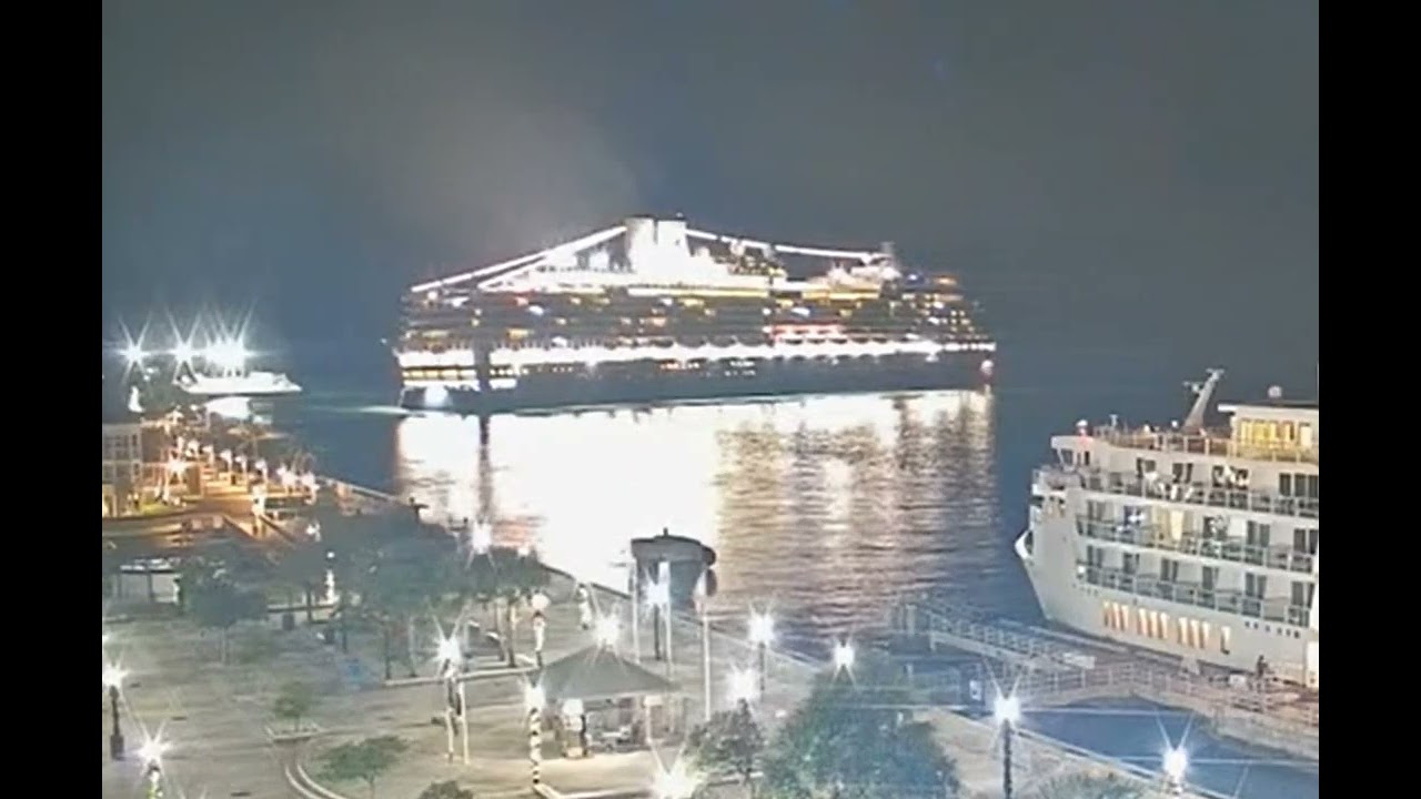 Holland America cruise ship m/s Eurodam departs Key West at 11pm  14jan2026