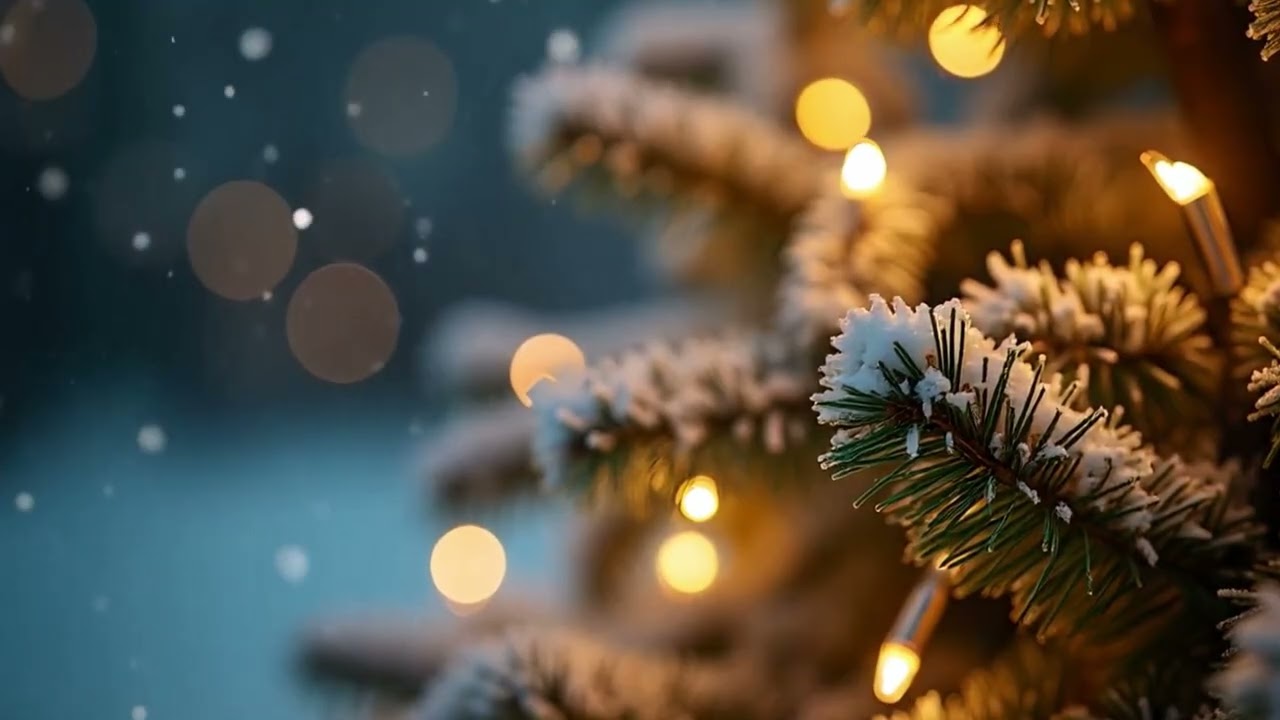 Snowing in a Christmas Tree | 4K Relaxing Screensaver