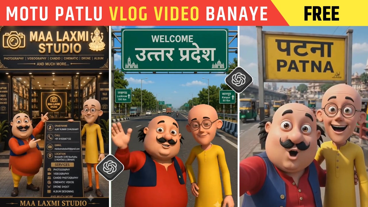 Instagram Viral Motu Patlu Wali Ai Video Kaise banaye | Trending Motu Patlu Village Video Editing