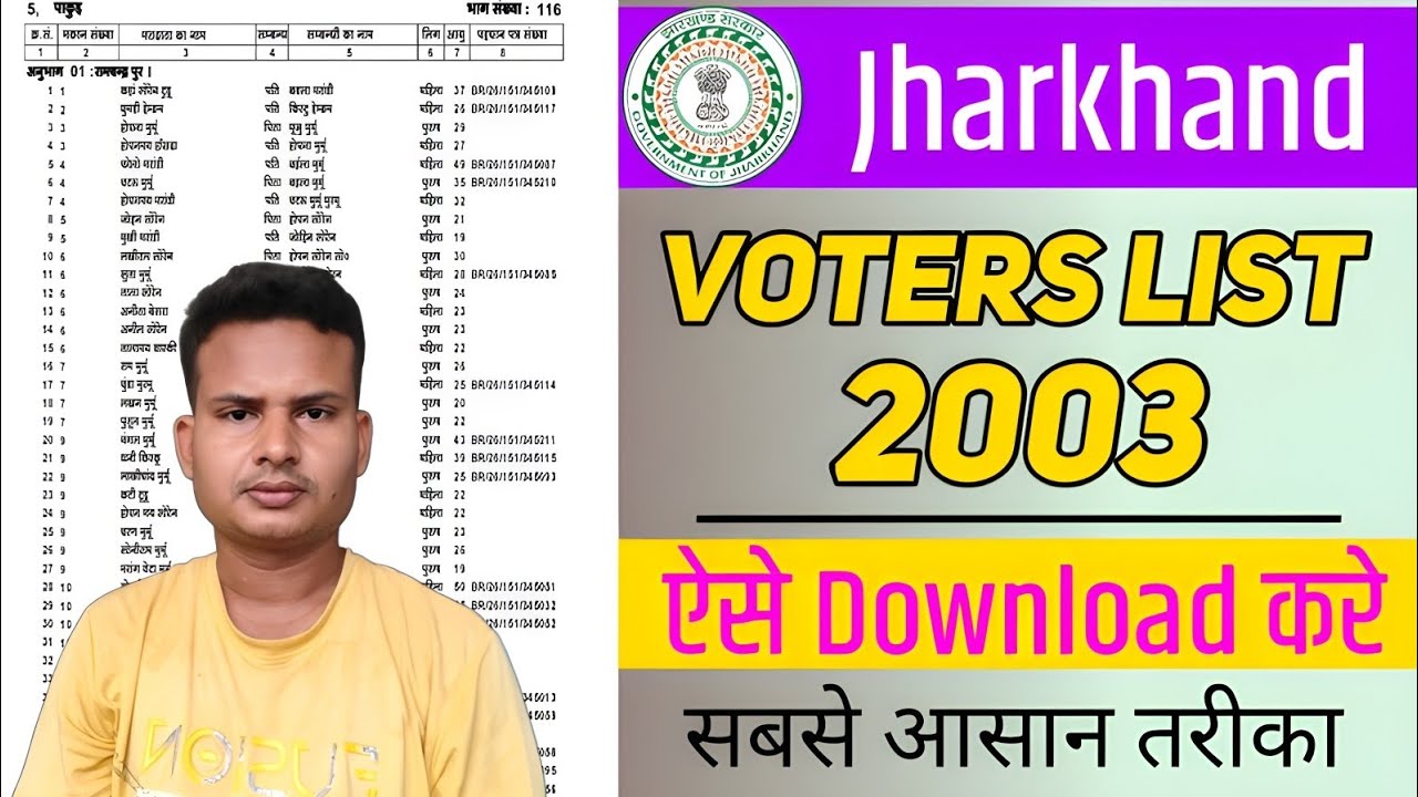 Jharkhand Voter List 2003 Kaise Download Karen | Jharkhand Voter List 2003 PDF download