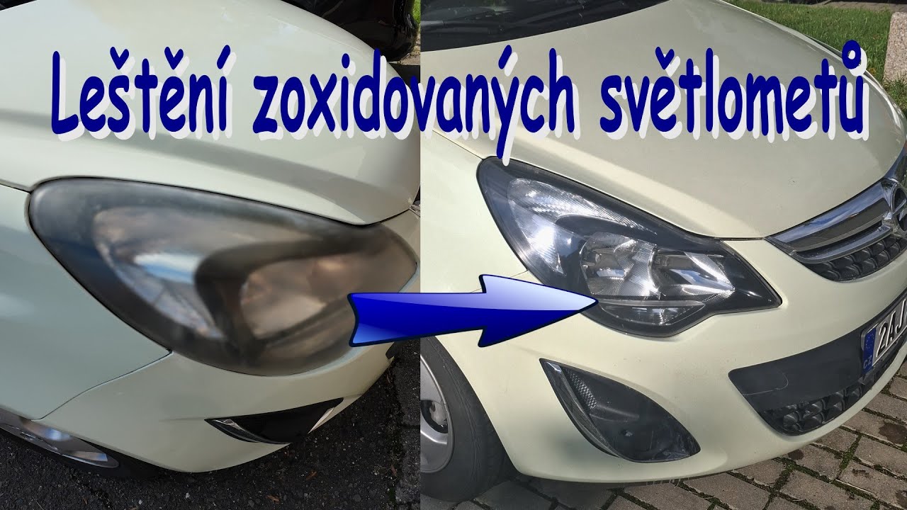 Renovace zažloutlých předních světlometů - leštění světel / leštění plastů