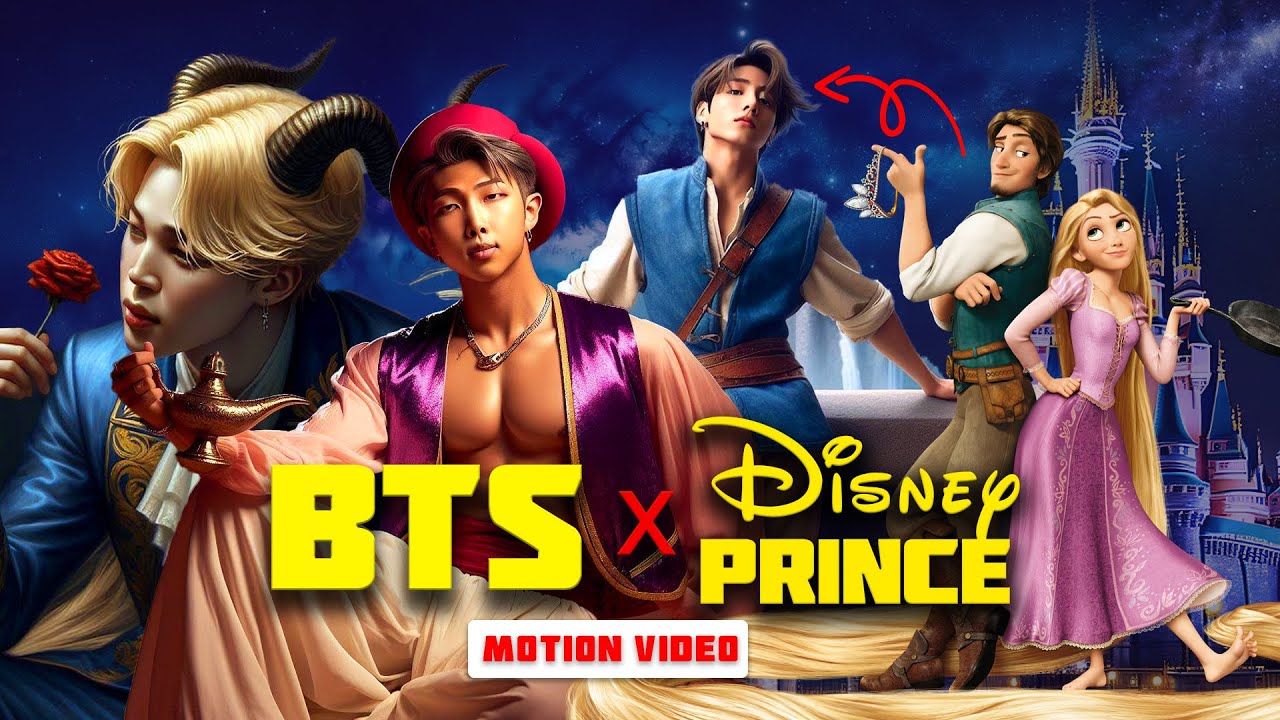 @BTS  Members as Disney Princes | Motion Video with  AI-Generated images #bts #btsarmy #disney