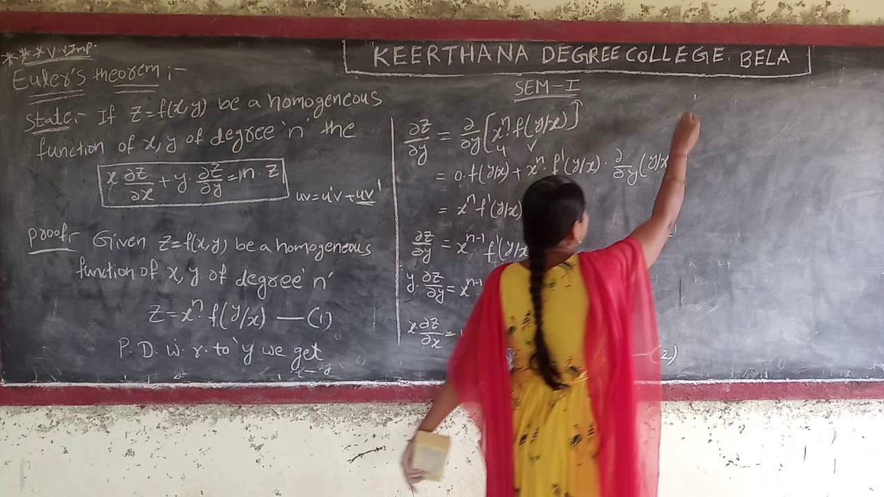 B.sc Maths 1st Sem #Euler's #theorems   #Euler's #Theorem