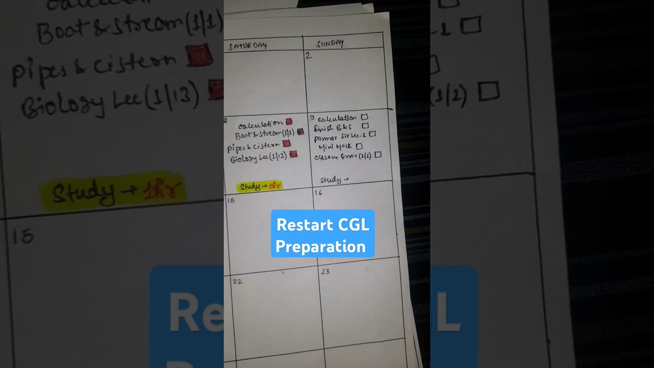 Restart SSC CGL Preparation #ssccgl #cgl #sscexam