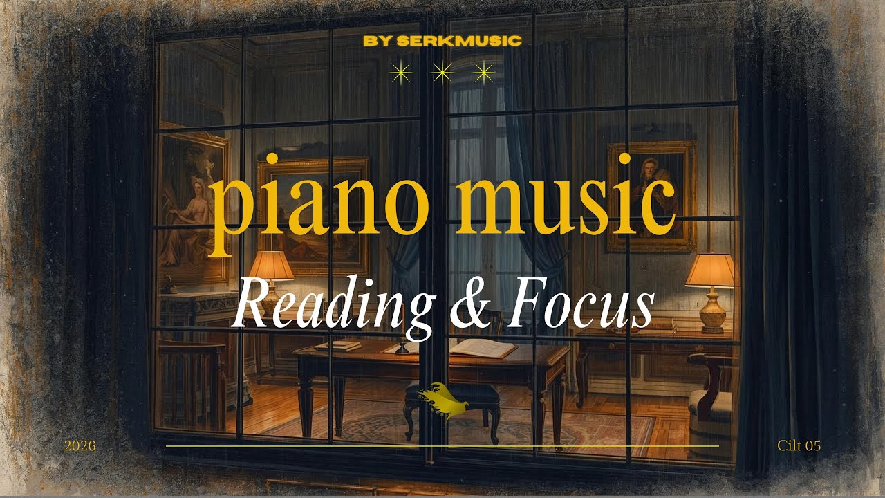 Cinematic Window Study | Warm Lamplight & Quiet Piano (Dark Academia Atmosphere)