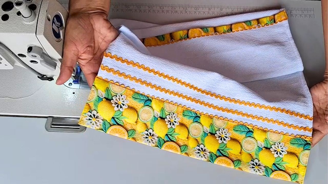 Pano de Prato com Barrado Sianinha🌸 Especial para iniciantes🌹💜