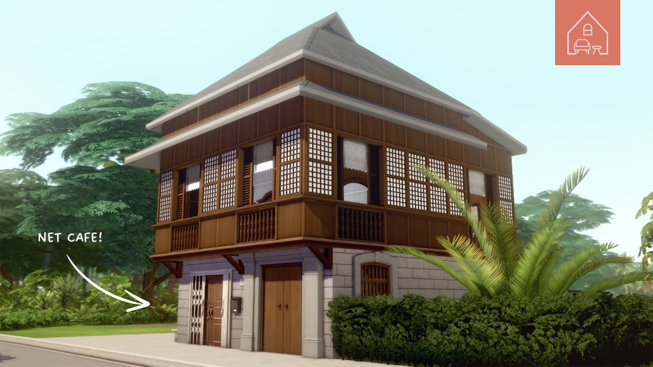 Filipino Ancestral House 🇵🇭 with Net Cafe Home Business 🖥️ | The Sims 4 Speed Build in 4K ✨ | W/CC
