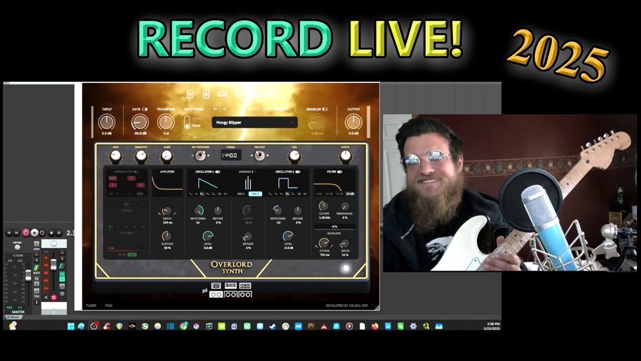 Record or Stream Live DAW Guitar: OBS & Reaper Tutorial (Webcam, Guitar, Mic Setup)