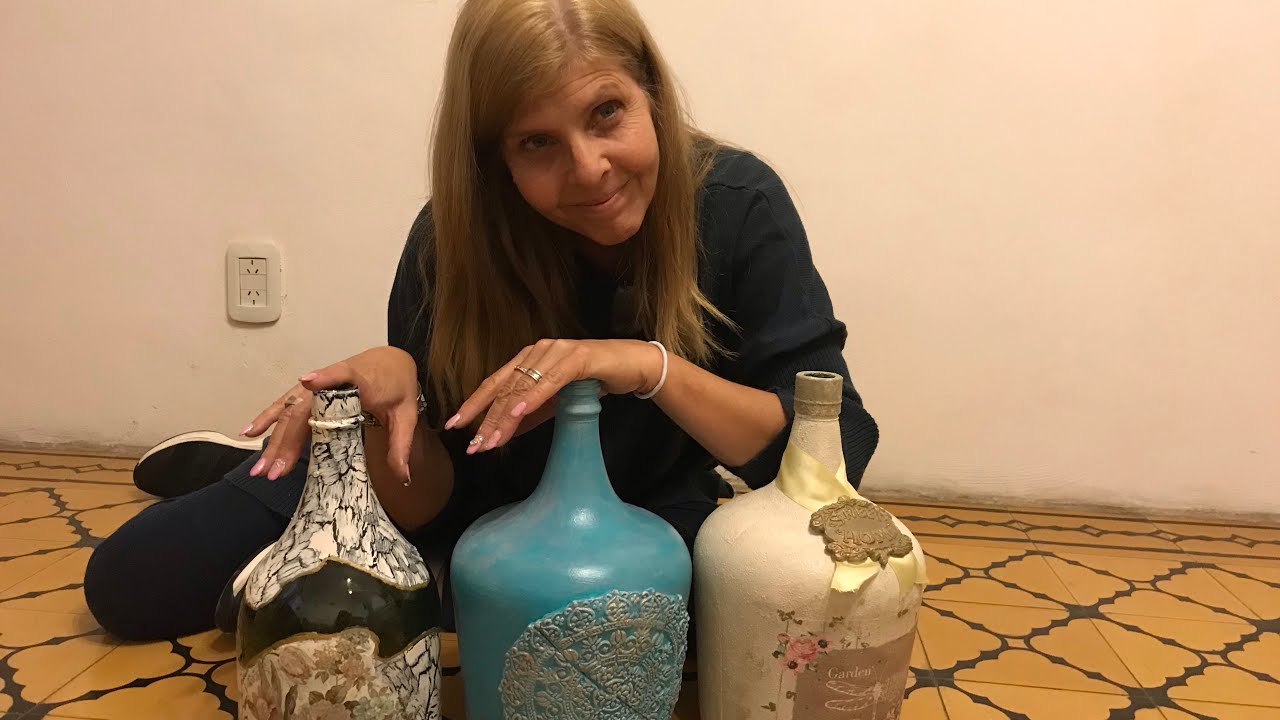 Reciclado!!!  MUY FACIL  3 ideas para decorar botellones o damajuanas! #gracielaherman