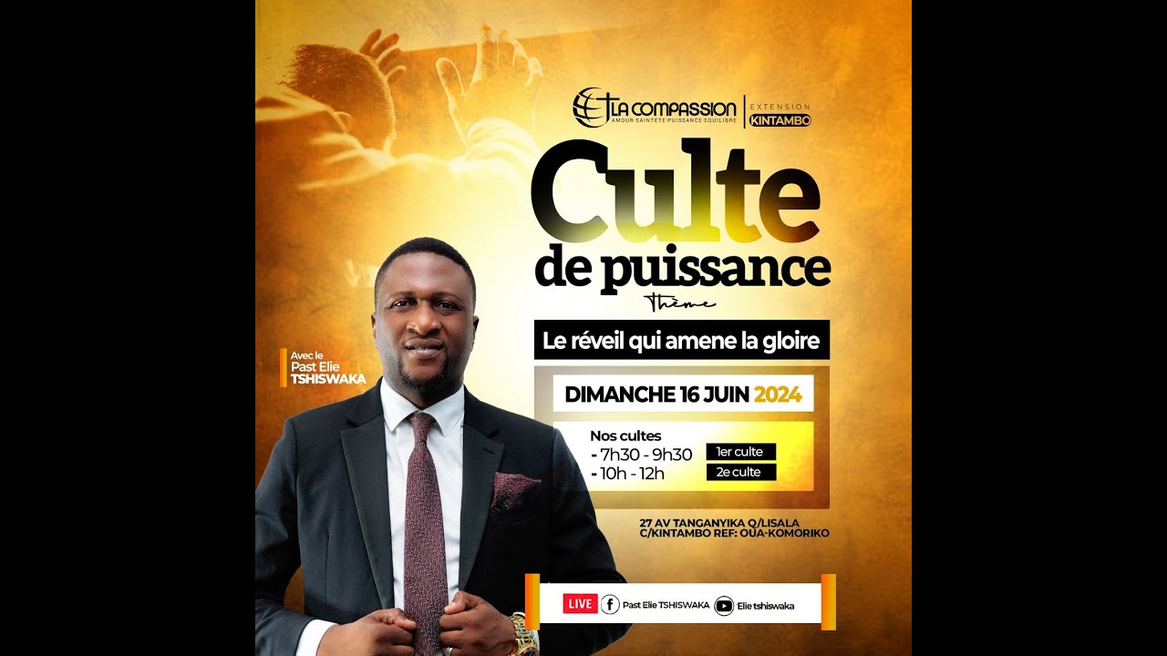 •THEME: LE REVEIL QUI AMENE LA GLOIRE  •ORATEUR : PASTEUR ELIE TSHISWAKA