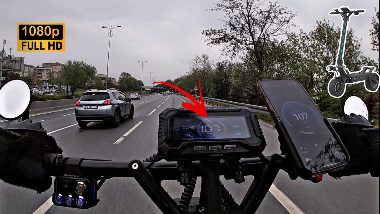 E scooter 120 km/h full throttle on the in highway / Dualtron Thunder 3 (pov ride)