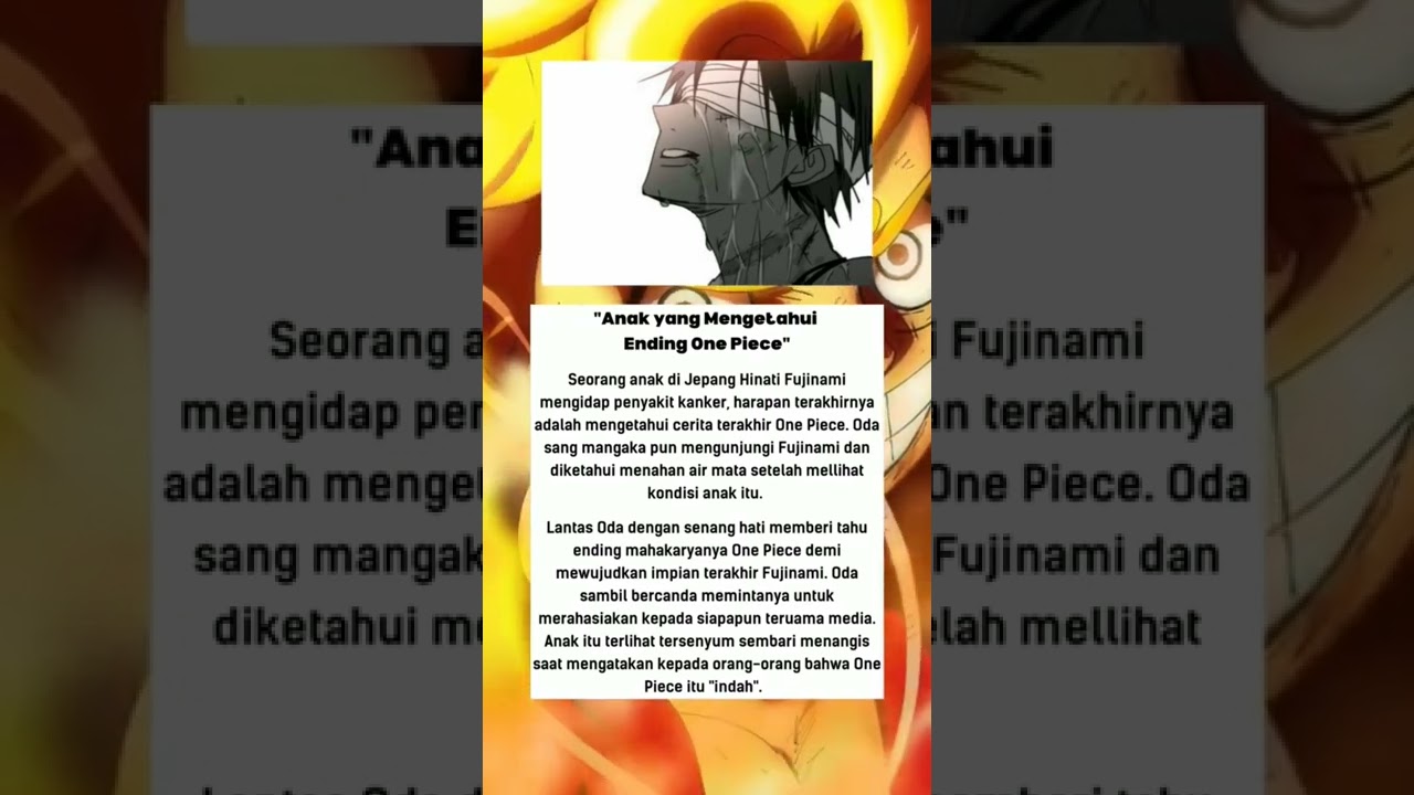 Ending One piece ‼️Anak yang Mengetahui Ending One piece Hinati Fujinami