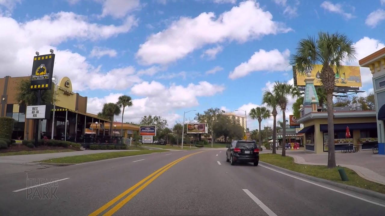 Driving down International Drive in Orlando Florida to the Universal Orlando Resort 2015