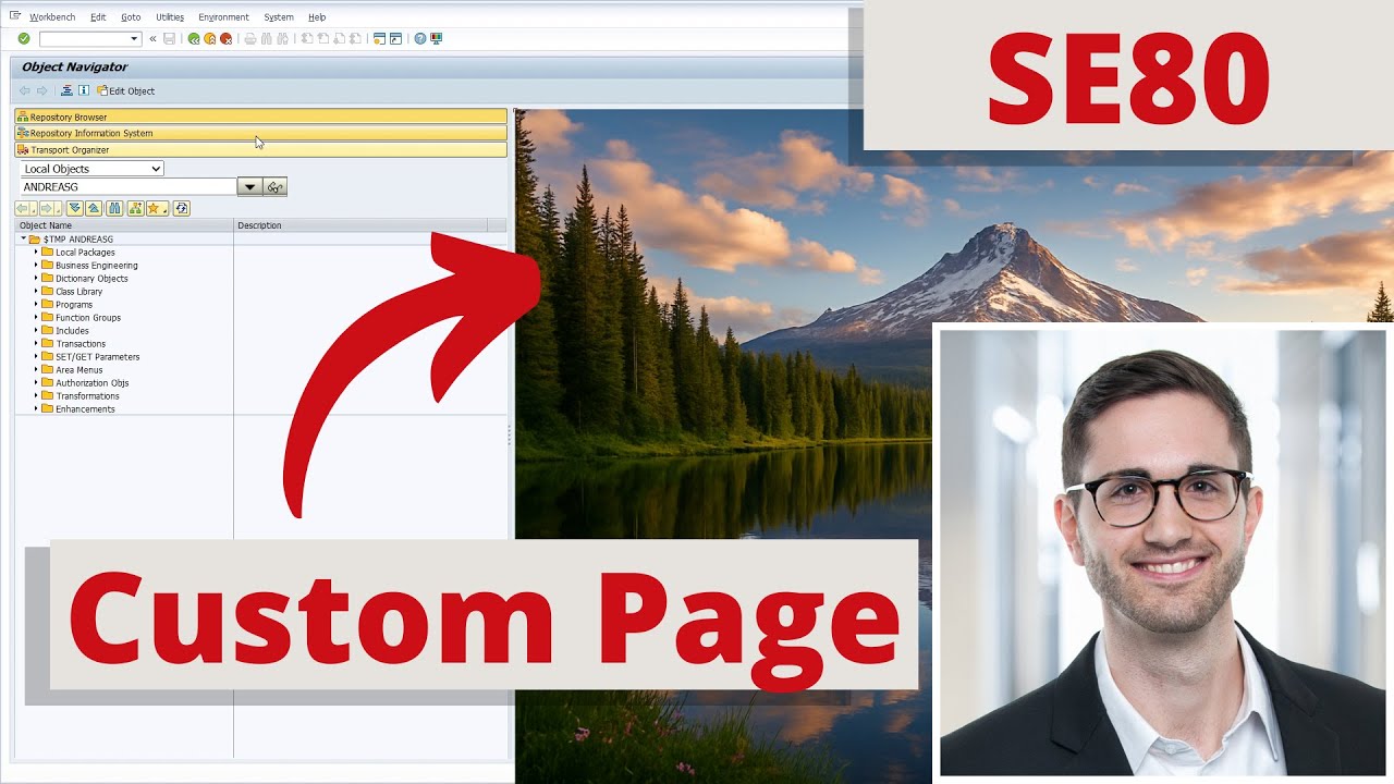 Как создать пользовательскую начальную страницу в ABAP Workbench (SE80)