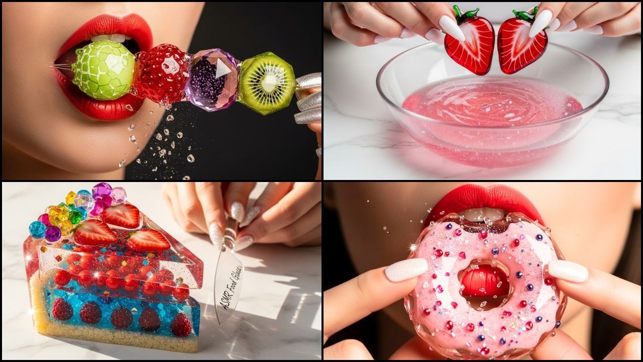 Glass Food ASMR Compilation | Donuts, Cake & Tanghulus (No Talking) 🎧🤯🍰
