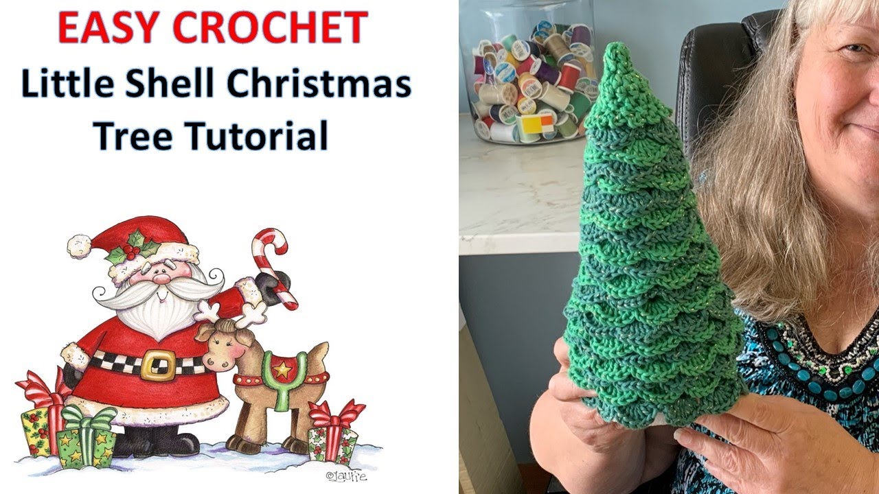 EASY Crochet Little Shell Christmas Tree TUTORIAL  -  @hobbii_yarn  #ChristmasWithHobbiiYT