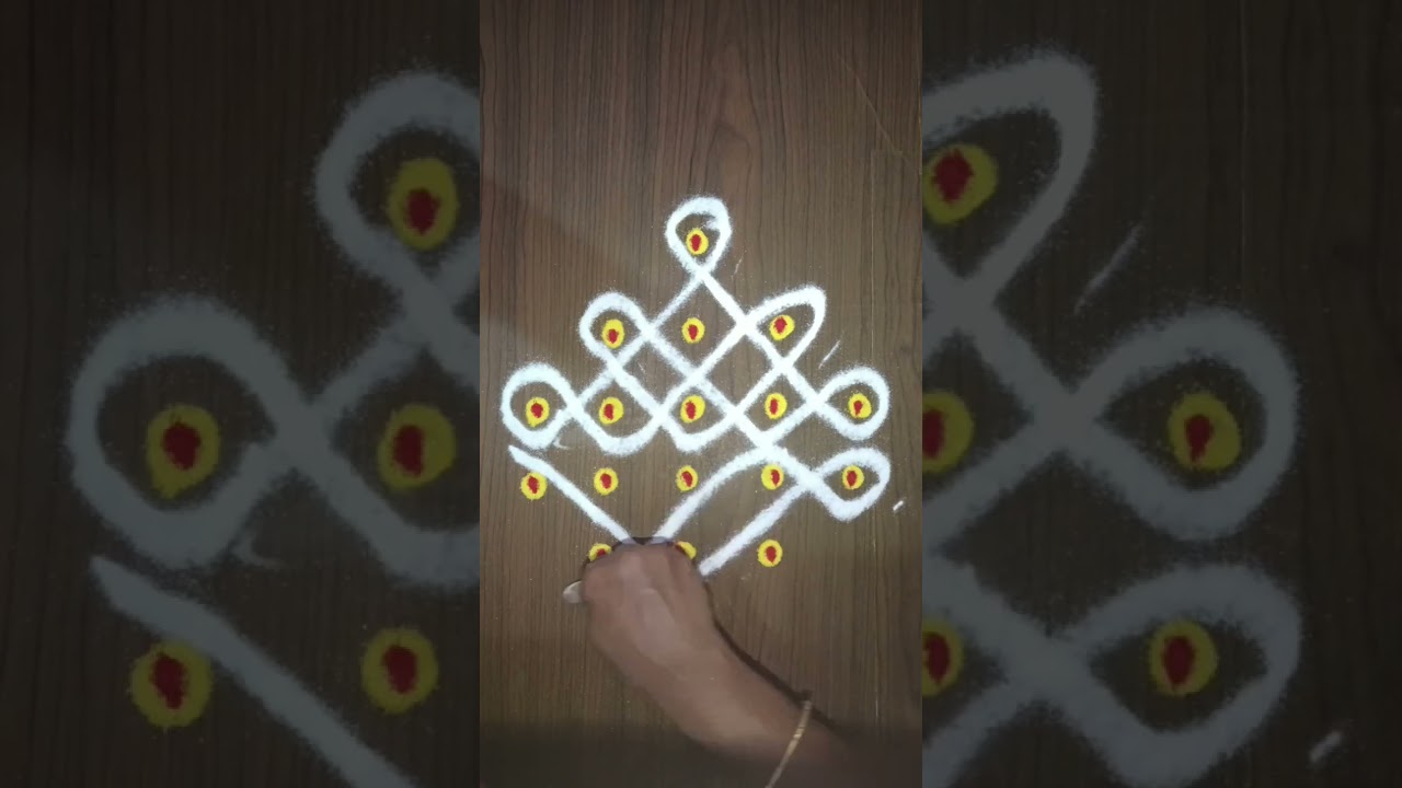 Beautifull Sikku kolam#Daily morning kolam#Easy kolam#Dots muggulu#Trending kolam..