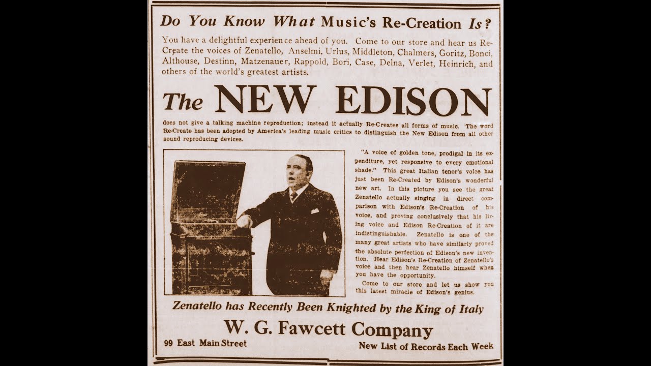 Giovanni Zenatello - Un dì all’azzurro spazio (Edison, 1916)