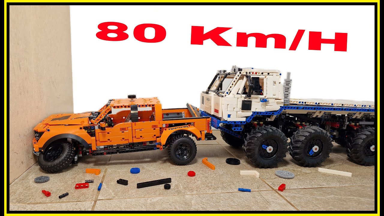 Truck VS car 💥 80 KM/H 💥 Lego Technic CRASH test - Tatra truck VS Ford Raptor