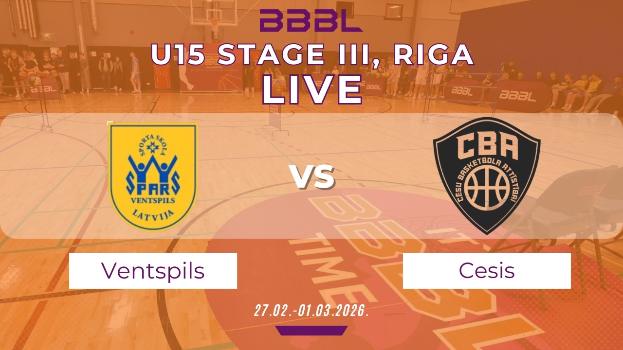 Ventspils 2011 vs Cēsis 2011 | BBBL U15 | Stage III