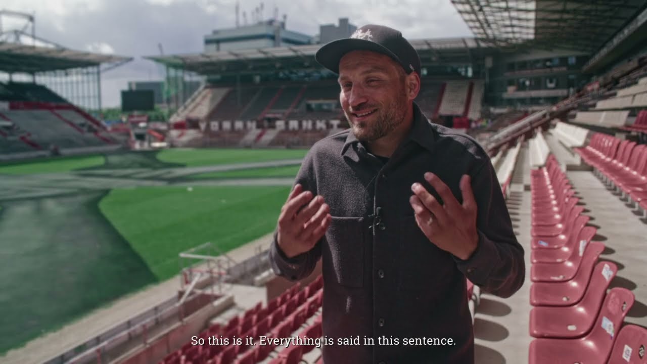 Art. Football. Water. Saype is painting the Millerntor Stadion with Viva con Agua