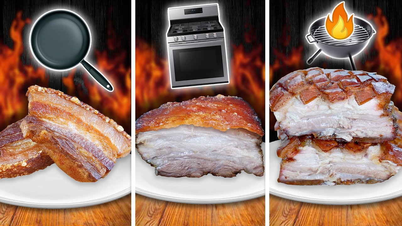 Sartén vs. Horno vs. BBQ Panceta de Cerdo 🐷 (Pork Belly)