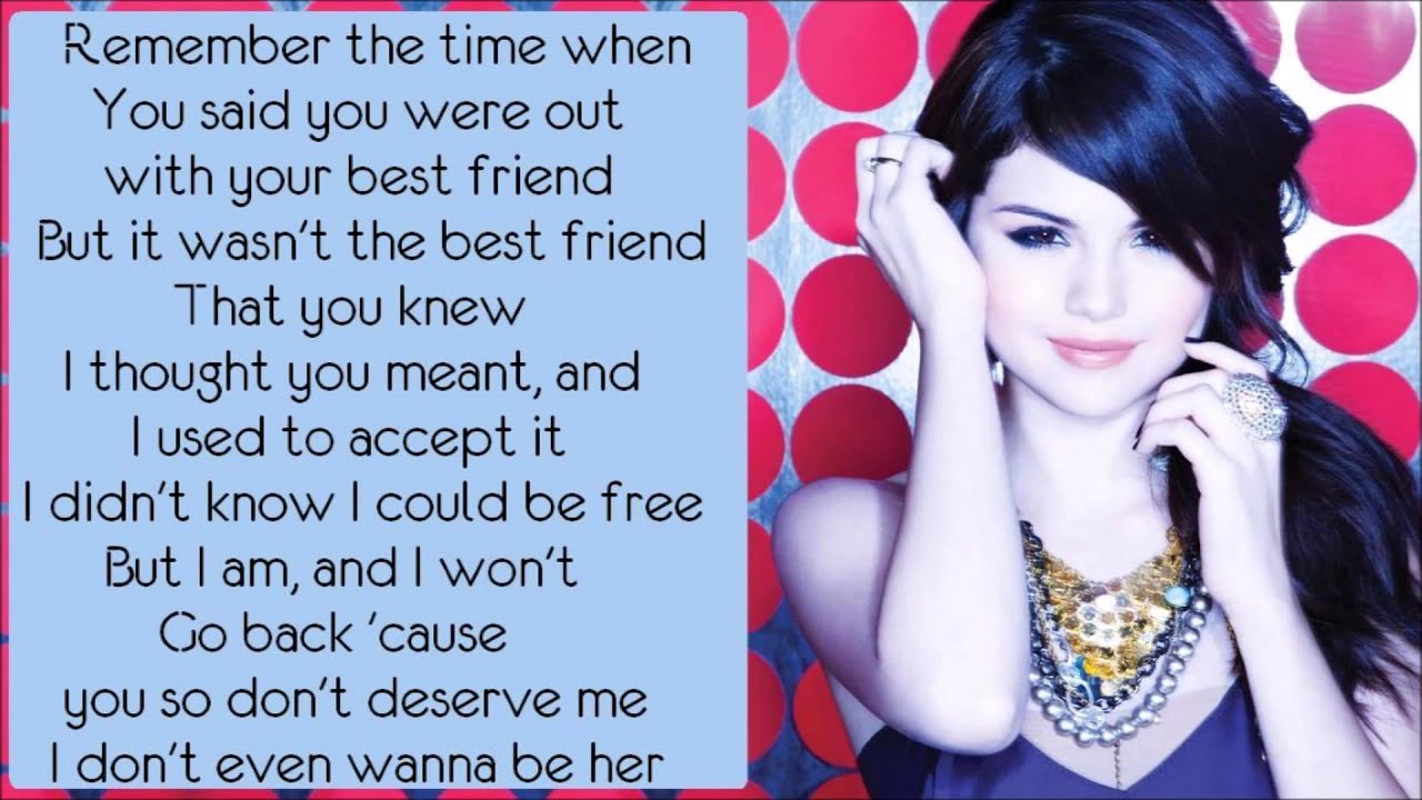 Selena Gomez - I Won't Apologize Karaoke / Instrumental with lyrics on screen