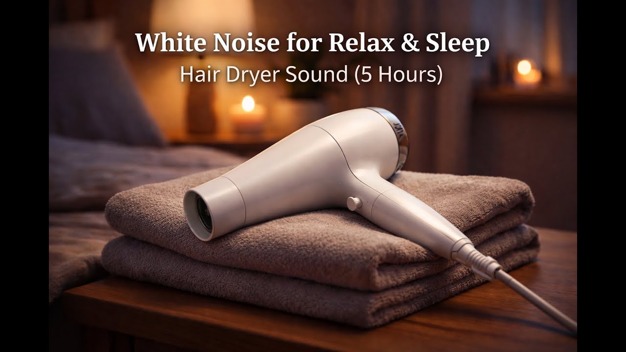 Hair Dryer Sound – White Noise for Deep Sleep (5 Hours)
