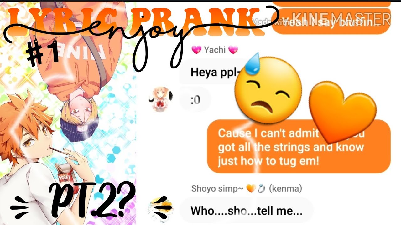 || Haikyuu texts || Lyrics prank : I think I'm in love || kenhina || first video sorry  mistakes ||