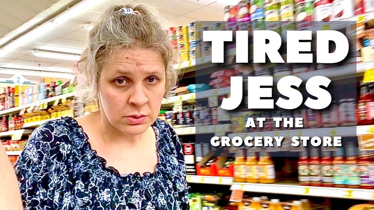 Tired Jess at Grocery Store
