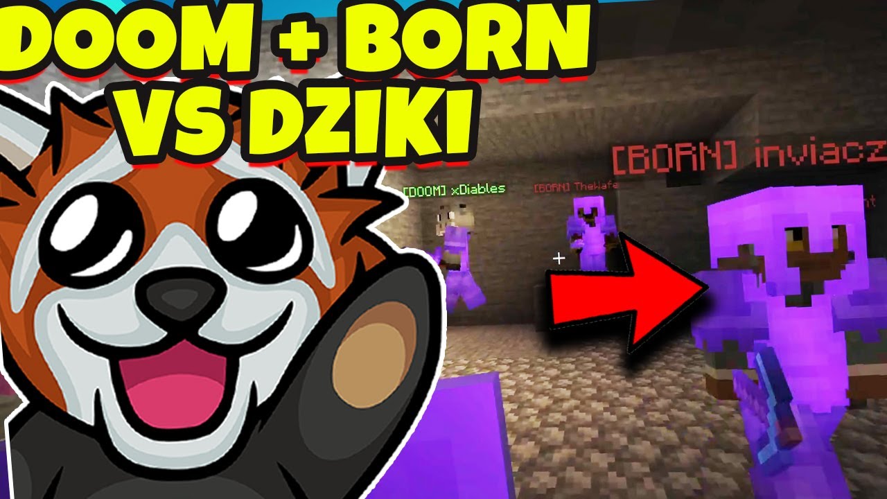 EWRON i jego DOOM + BORN ATAKUJĄ DZIKI - PACZOL W SZOKU na KWADRATOWEJ MASAKRZE w MINECRAFT
