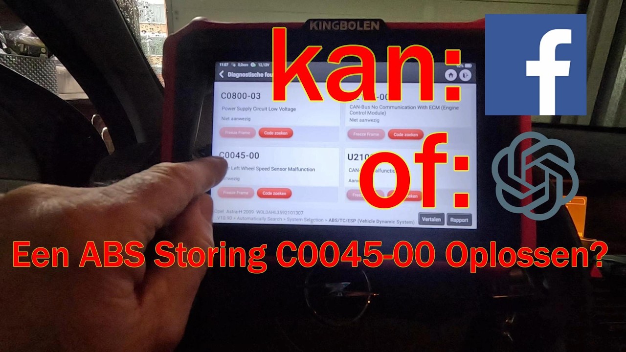 ABS Storing C0045-00, Kan of wil de Sociale Media en/of AI mij helpen om dit op te lossen?