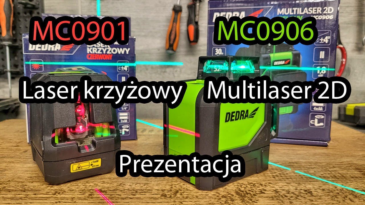Laser Krzyżowy DEDRA MC0901 oraz Multilaser 2D MC0906 - Prezentacja