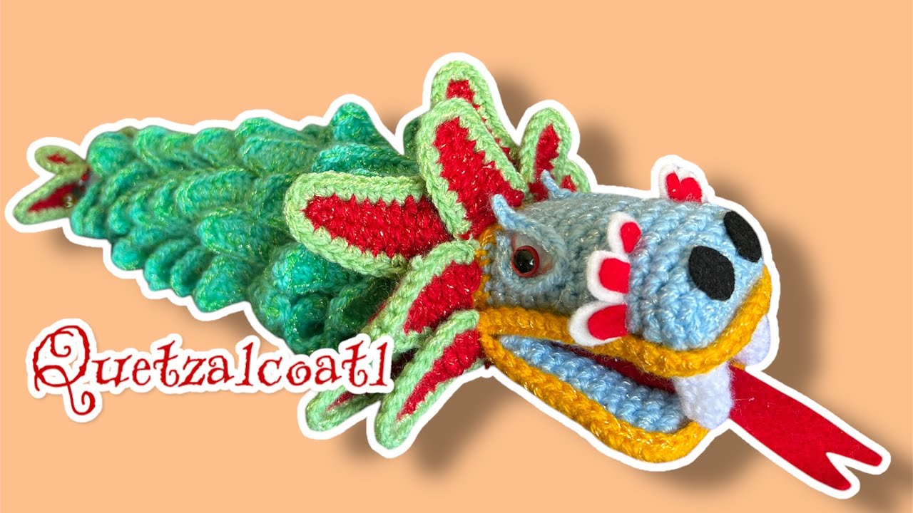 Cómo tejer deidad mesoamericana Quetzalcoatl amigurumi paso a paso tutorial crochet (subtítulos)