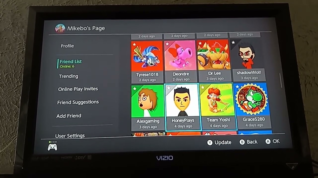 My Friend List on Nintendo Switch (March 2026)