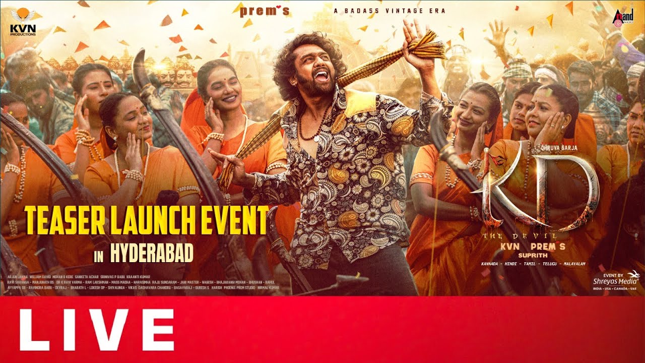 KD - The Devil Teaser Launch Event in Hyderabad Live | Prem's | Dhruva Sarja | Arjun Janya