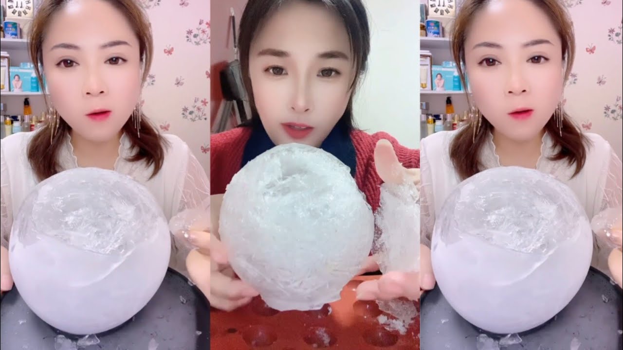 BALLOON ICE POPPED| BALLOON ICE🎈#iceeating #asmr #asmrice #balloon #balloonice
